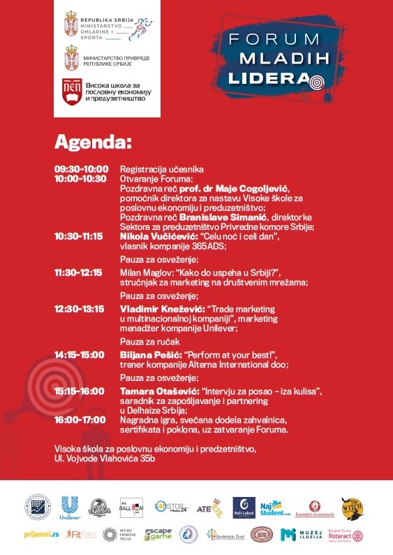 Predstavljamo vam agendu trećeg Foruma mladih lidera!